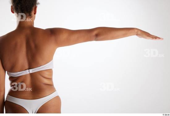 Arm Back Woman White Black Underwear Average Studio photo references