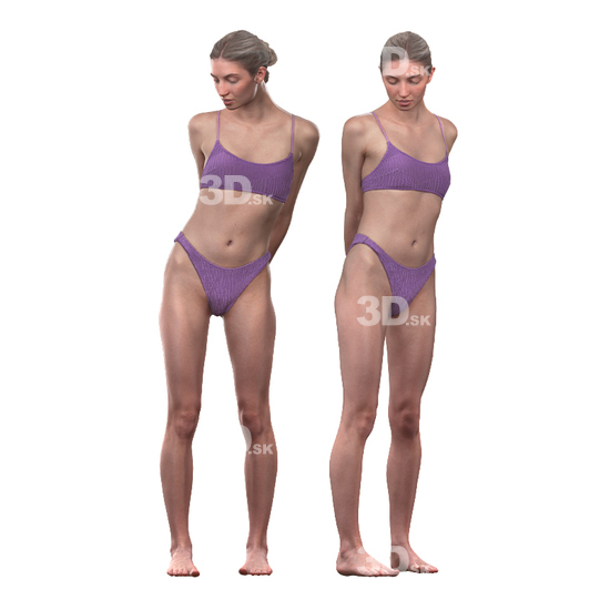 Whole Body Woman White Underwear 3D Cleaned Bodies