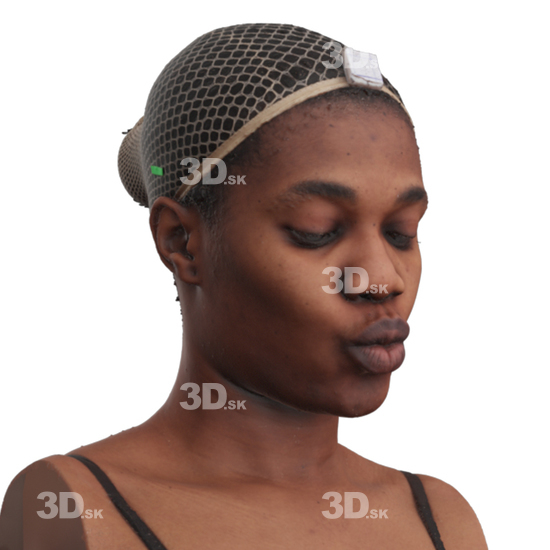 Head Woman Black 3D Phonemes And Emotions