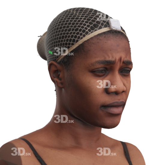 Head Woman Black 3D Phonemes And Emotions