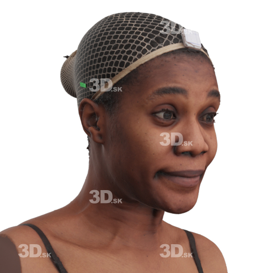 Head Woman Black 3D Phonemes And Emotions