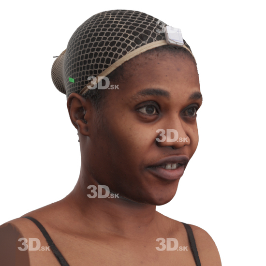 Head Woman Black 3D Phonemes And Emotions