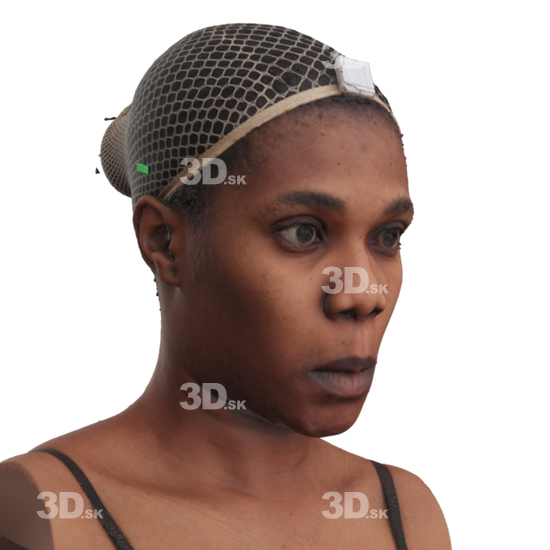 Head Woman Black 3D Phonemes And Emotions