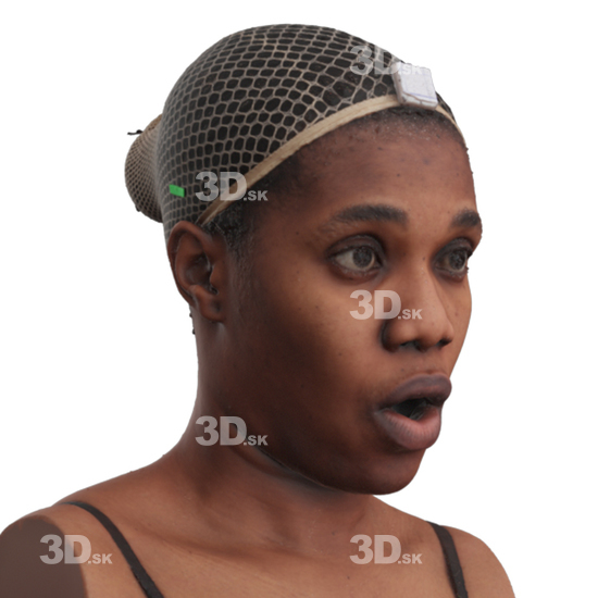 Head Woman Black 3D Phonemes And Emotions