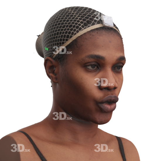 Head Woman Black 3D Phonemes And Emotions