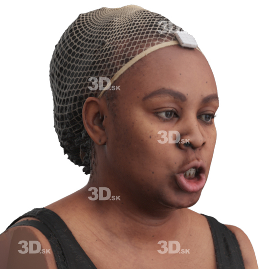 Head Woman Black 3D Phonemes And Emotions