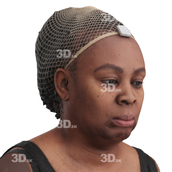 Head Woman Black 3D Phonemes And Emotions