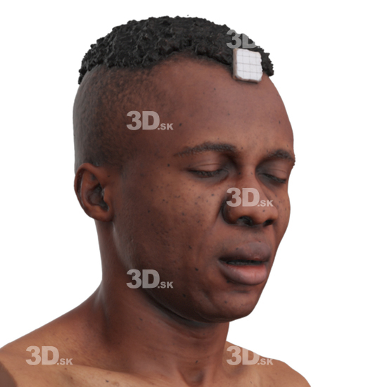 Head Man Black 3D Phonemes And Emotions