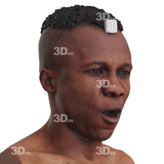 Head Man Black 3D Phonemes And Emotions