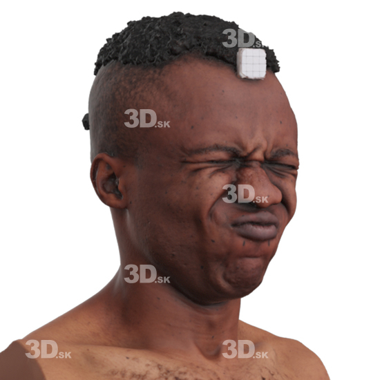 Head Man Black 3D Phonemes And Emotions