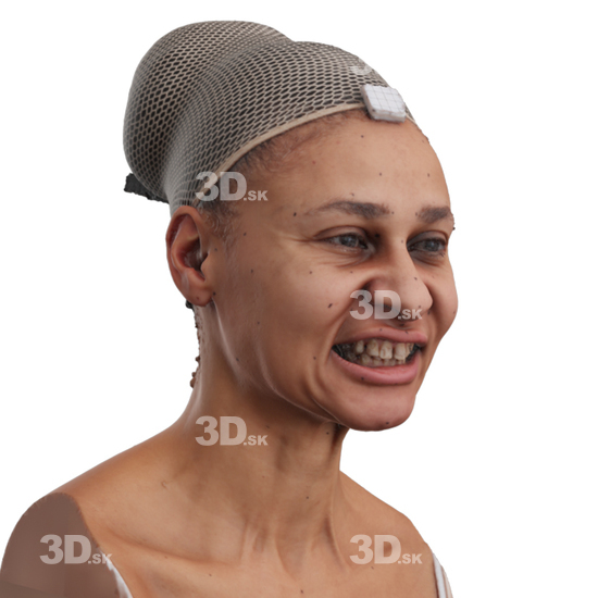 Head Woman Black 3D Phonemes And Emotions