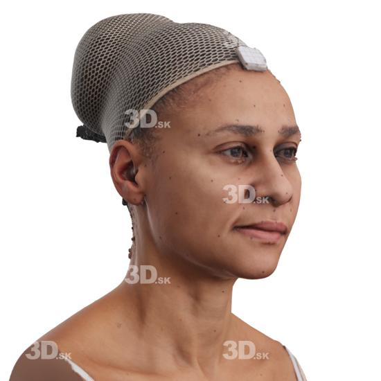 Head Woman Black 3D Phonemes And Emotions