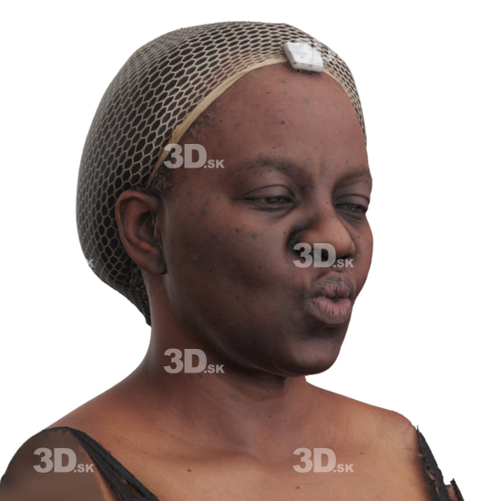 Head Woman Black 3D Phonemes And Emotions