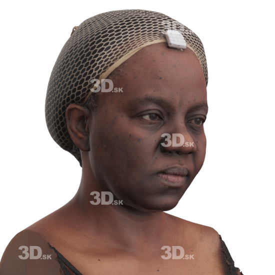 Head Woman Black 3D Phonemes And Emotions