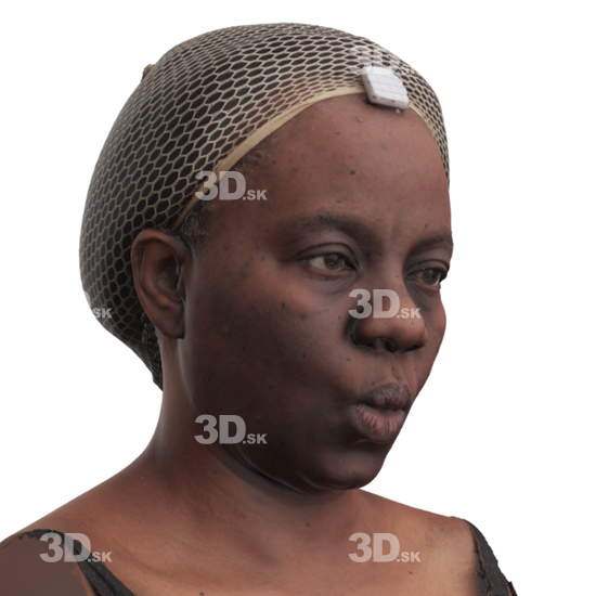 Head Woman Black 3D Phonemes And Emotions