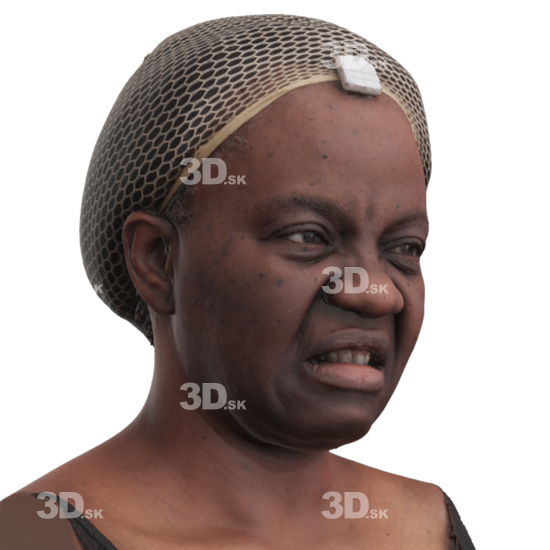 Head Woman Black 3D Phonemes And Emotions