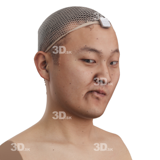 Head Man Asian 3D Phonemes And Emotions