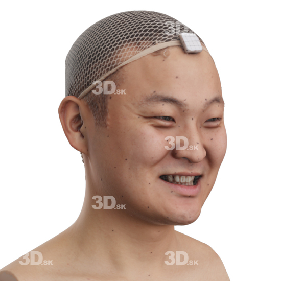 Head Man Asian 3D Phonemes And Emotions