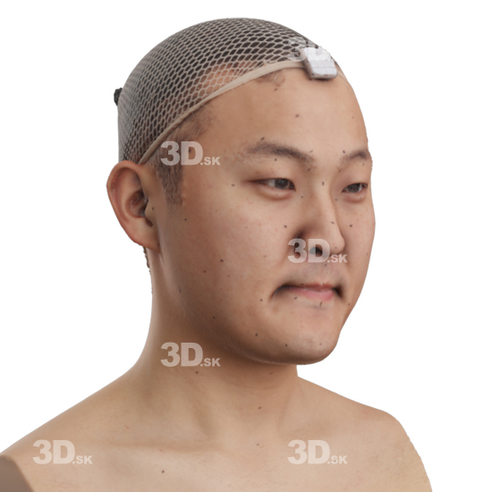 Head Man Asian 3D Phonemes And Emotions