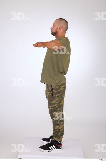 Whole Body Man White Casual Muscular Athletic Standing Studio photo references