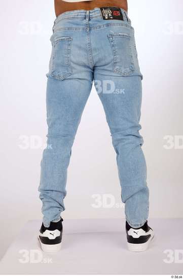 Leg Man White Casual Jeans Muscular Studio photo references