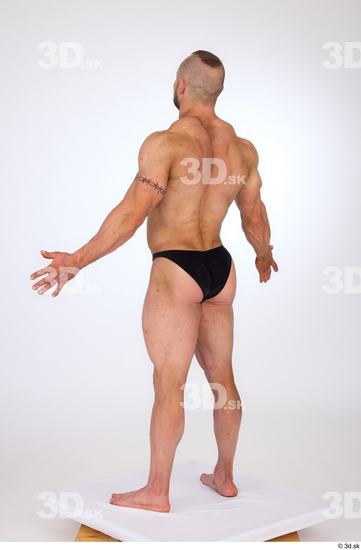 Whole Body Man White Underwear Muscular Standing Studio photo references