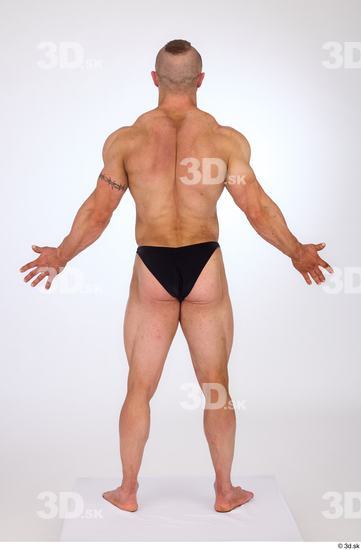 Whole Body Man White Underwear Muscular Standing Studio photo references