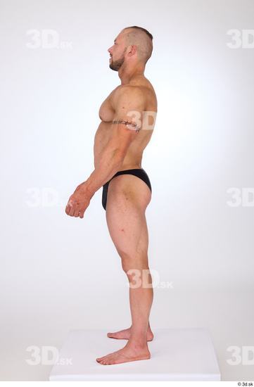 Whole Body Man White Underwear Muscular Standing Studio photo references