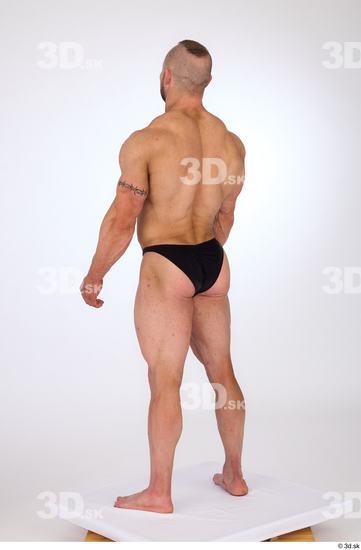 Whole Body Man White Underwear Muscular Standing Studio photo references