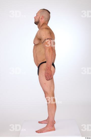 Whole Body Man White Underwear Muscular Standing Studio photo references