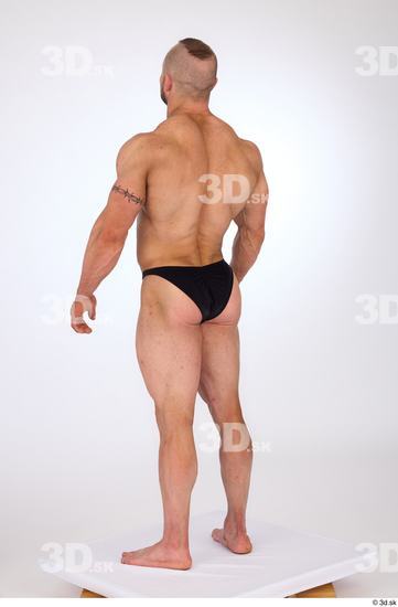 Whole Body Man White Underwear Muscular Standing Studio photo references