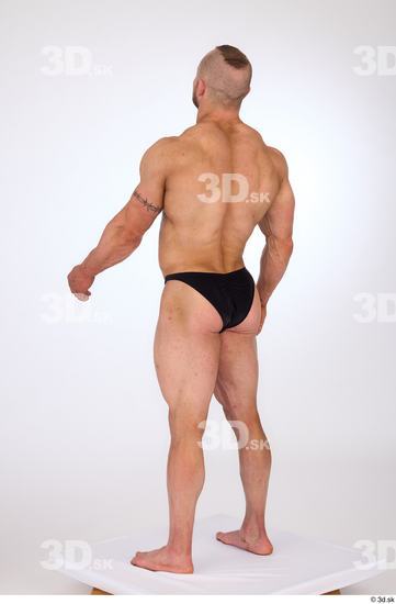 Whole Body Man White Underwear Muscular Standing Studio photo references