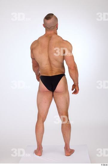 Whole Body Man White Underwear Muscular Standing Studio photo references