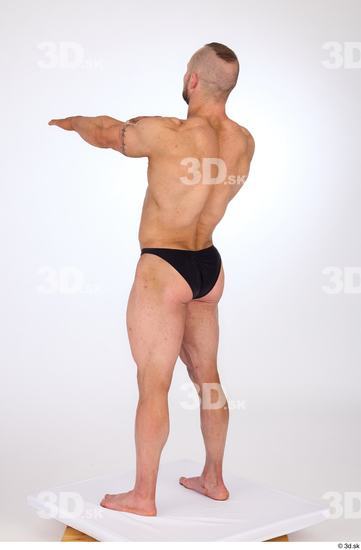 Whole Body Man White Underwear Muscular Standing Studio photo references