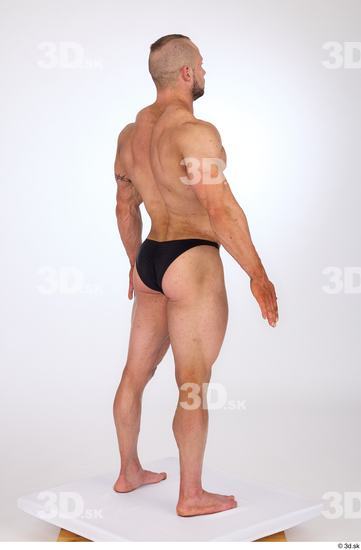 Whole Body Man White Underwear Muscular Standing Studio photo references