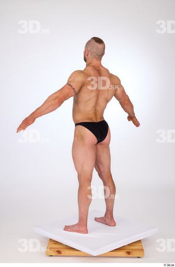 Whole Body Man White Underwear Muscular Standing Studio photo references