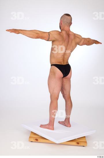 Whole Body Man White Underwear Muscular Standing Studio photo references