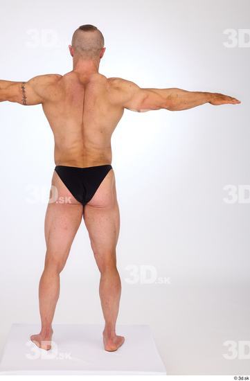 Whole Body Man White Underwear Muscular Standing Studio photo references