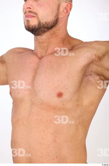 Chest Man White Nude Muscular Studio photo references