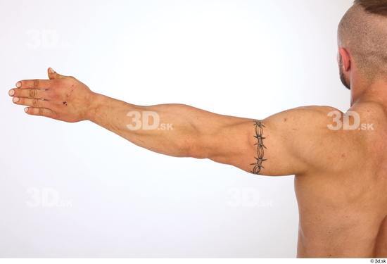 Arm Man White Nude Muscular Studio photo references