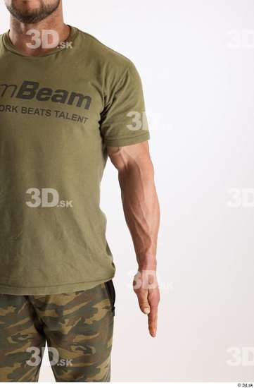 Arm Man White Casual Muscular Studio photo references