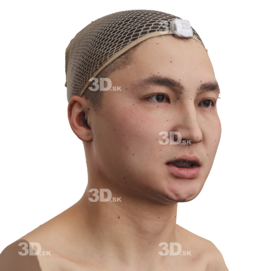 Head Man Asian 3D Phonemes And Emotions