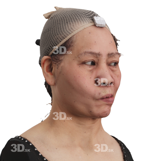 Head Woman Asian 3D Phonemes And Emotions