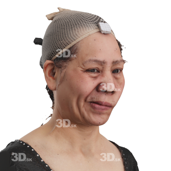 Head Woman Asian 3D Phonemes And Emotions