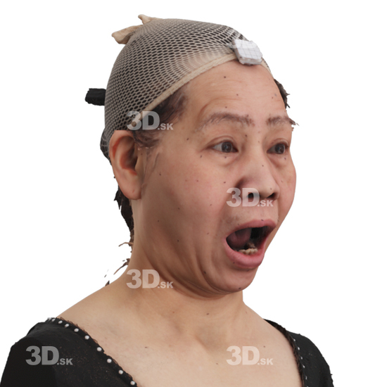 Head Woman Asian 3D Phonemes And Emotions