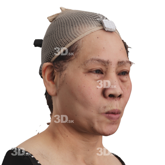 Head Woman Asian 3D Phonemes And Emotions