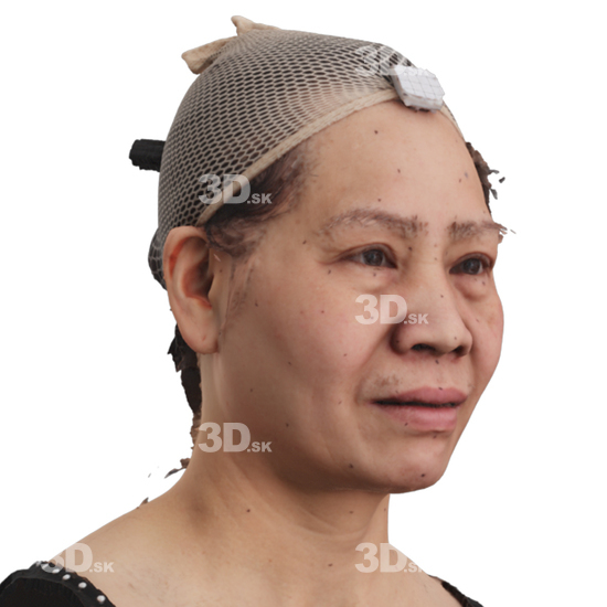 Head Woman Asian 3D Phonemes And Emotions