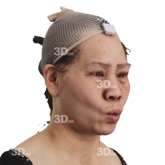 Head Woman Asian 3D Phonemes And Emotions