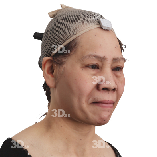 Head Woman Asian 3D Phonemes And Emotions