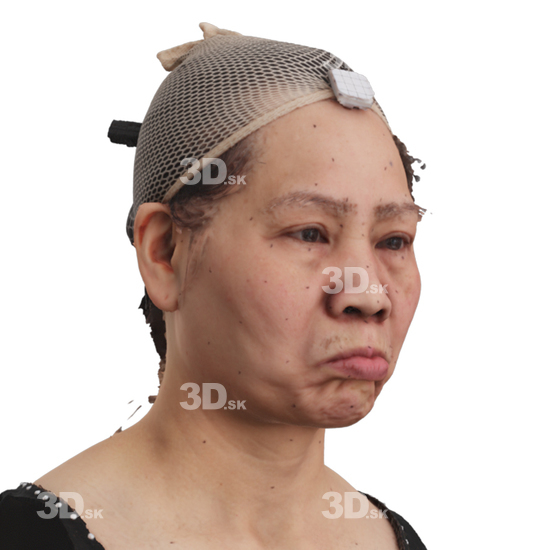 Head Woman Asian 3D Phonemes And Emotions